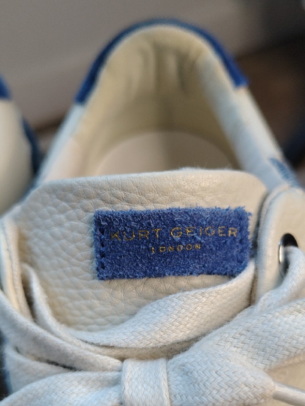 Kurt Geiger White Sneakers with Blue Heart Appliqués - Picture 5 of 11